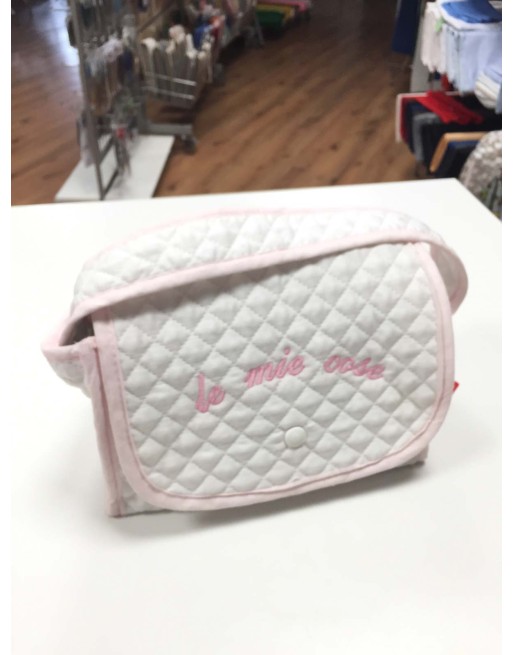 Borsa Neonato Bianco/Rosa